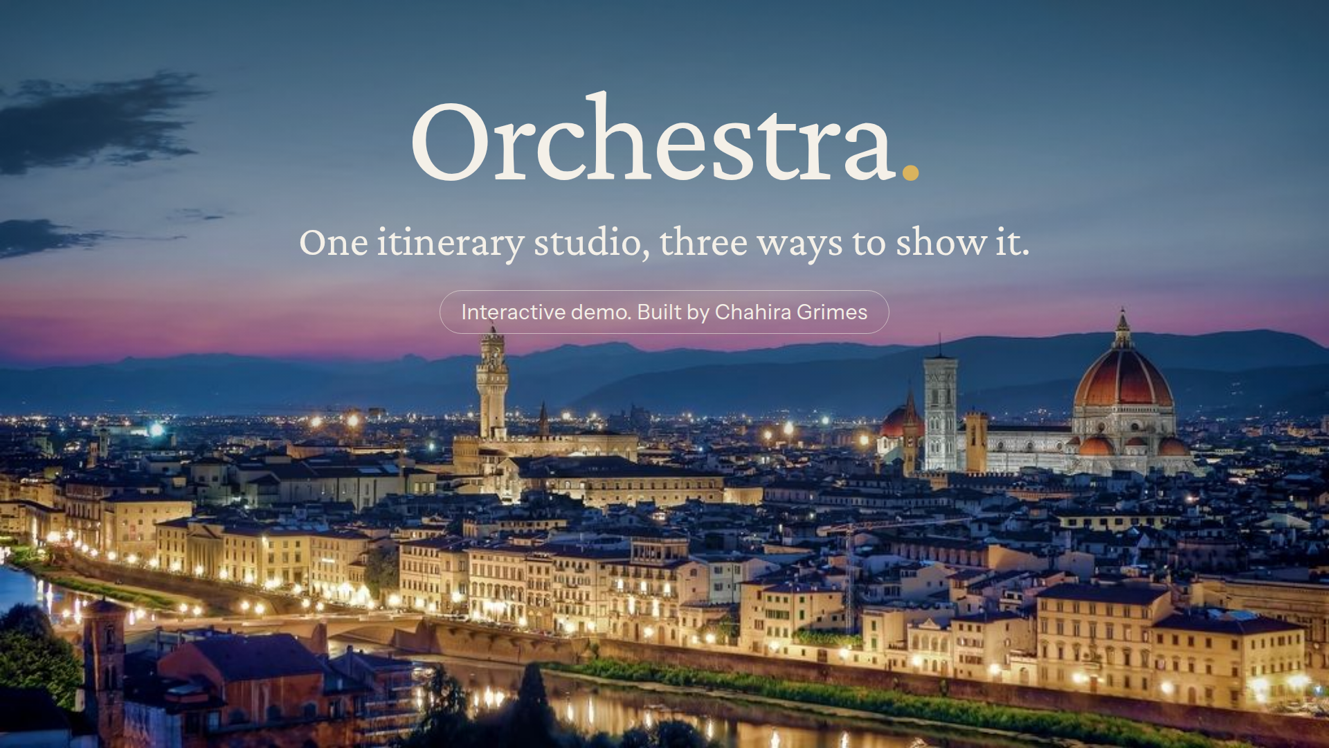 Orchestra itinerary studio